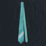 Corbata Verde azulado de estilo<br><div class="desc">Esta corbata de diseño está pintada en tonos verde azulados y turquesa,  con rayas delgadas de color blanco y coral.</div>
