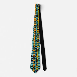 Corbata Verde azulado multicolor moderno de mediados del s