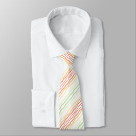 Corbata Verde blanco naranja y amarillo
