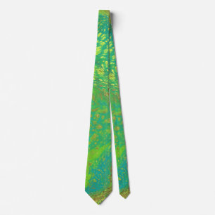 Corbata Verde Brillante Abstracta Única Sueños de 