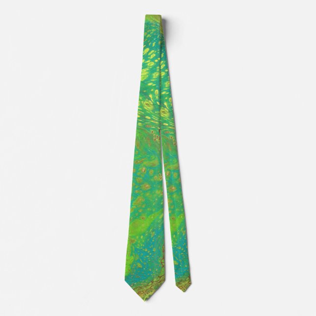 Corbata Verde Brillante Abstracta Única Sueños de  (Anverso)