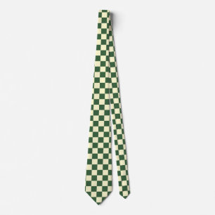 Corbata Verde Cazador y Cuadro de Crema