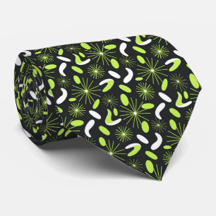 Corbata Verde Cítrico Vibrante Estallido de Estrellas Mode