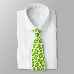 Corbata verde clara del estampado leopardo