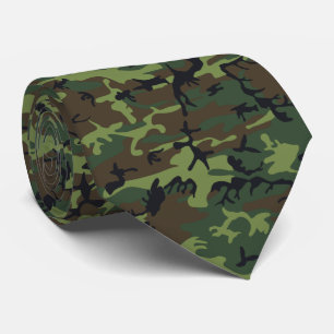 Corbata Verde Claro, Verde Oscuro, Marrón, Camuflaje Negro
