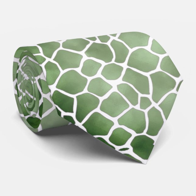 Corbata verde con blanco (Enrollado)