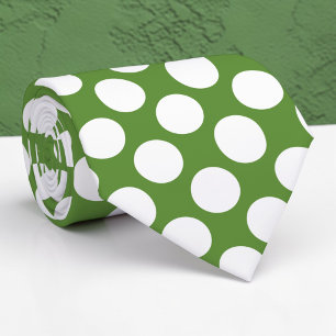 Corbata Verde con Lunares Blancos Personalizada