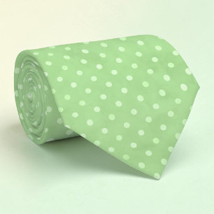 Corbata verde con lunares mini blancos