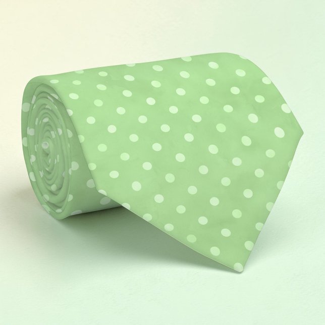 Corbata verde con lunares mini blancos (Subido por el creador)