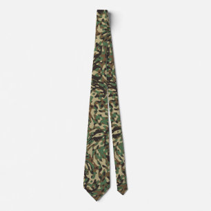 Corbata Verde de camuflaje de moda
