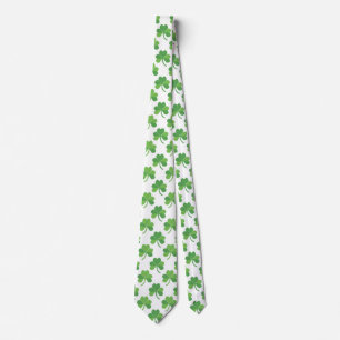 Corbata verde de trébol para hombres del Día de Sa