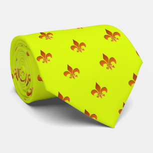 Corbata verde eléctrico/flor de lis