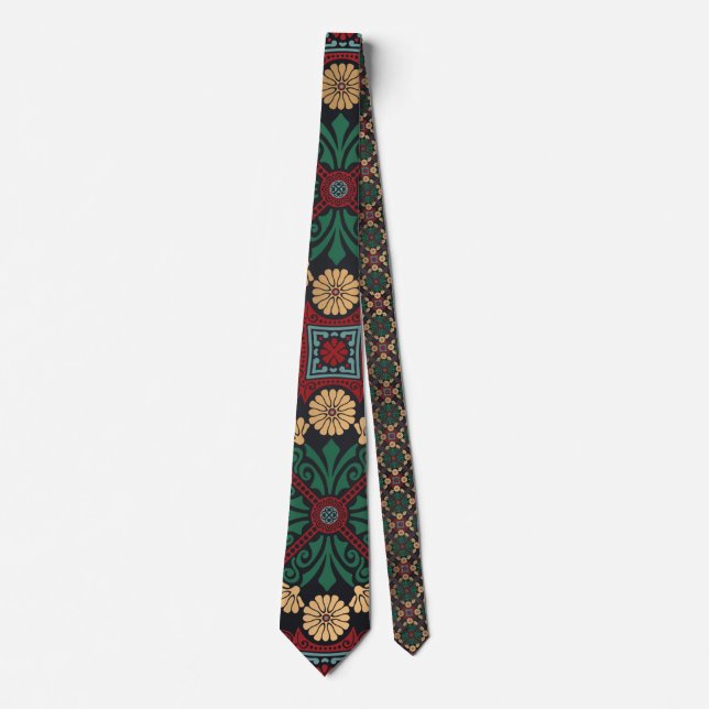 Corbata Verde Esmeralda y Oro Bohemi (Anverso)
