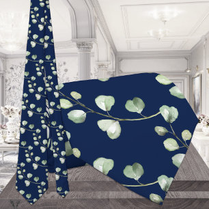 Corbata Verde Eucalipto Boda Azul Marino