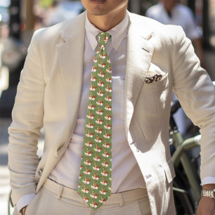 Corbata Verde floral de gato salvaje caracal