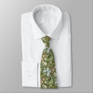 Corbata Verde floral del "lirio de oro" de William Morris