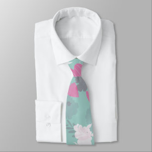 Corbata verde flores
