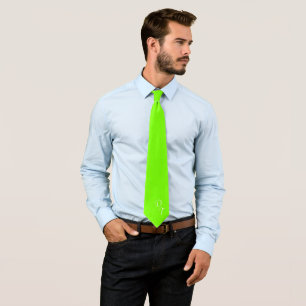 Corbata Verde fluorescente - sus monogramas