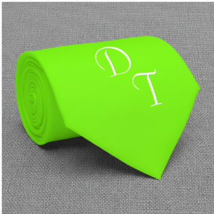 Corbata Verde fluorescente - sus monogramas