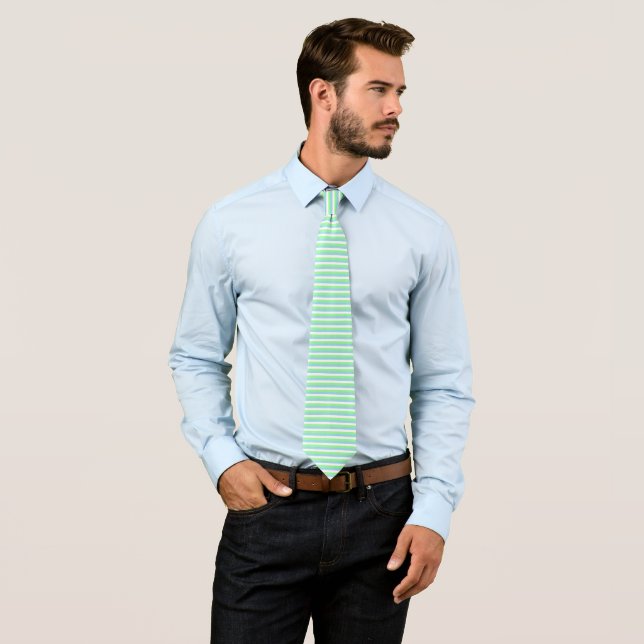 Camisa azul corbata verde clearance