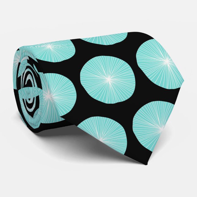 Corbata Verde menta y negro estilo retro  (Enrollado)
