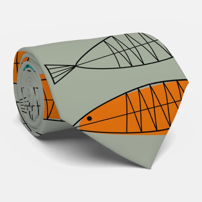 Corbata Verde moderno del apio del lazo de los pescados de (Enrollado)