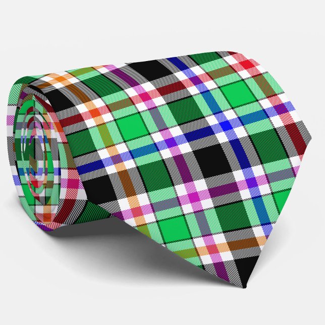 Corbata Verde Negro Franela de cuadros escoceses multicolo (Subido por el creador)