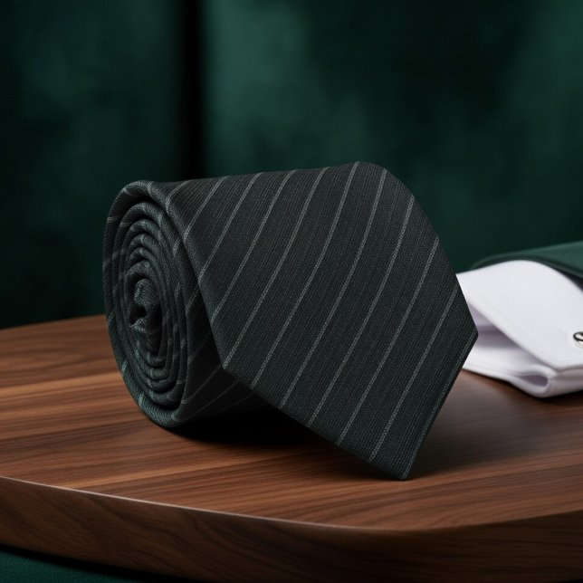 Corbata Verde oscuro  Franja vertical sutil (Subido por el creador)