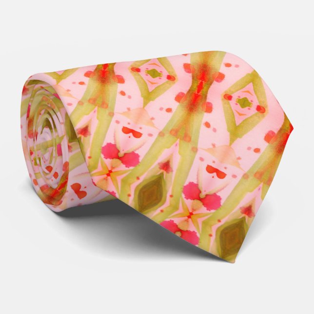 Corbata Verde oscuro y rosa brillante (Enrollado)