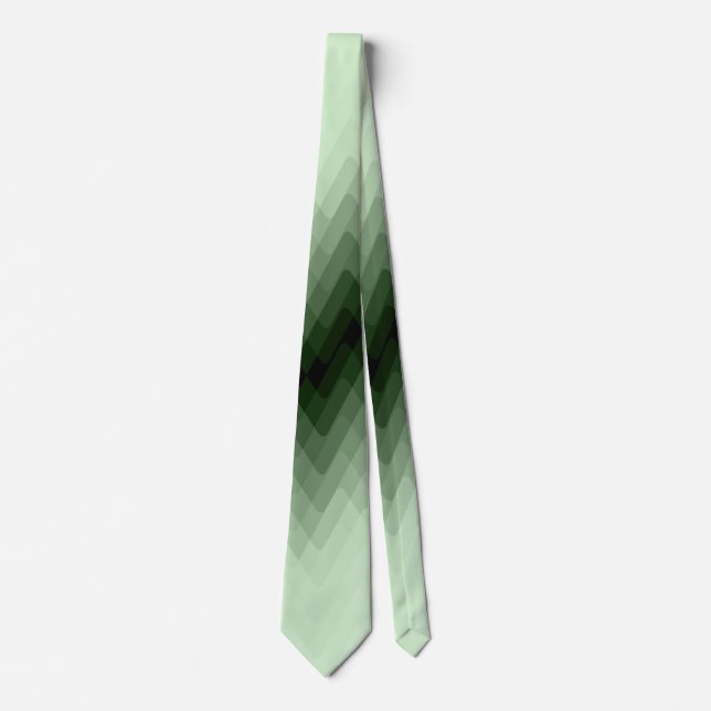 Corbata Verde oscuro y zigzag de menta. lanzar almohada (Anverso)