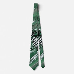 Corbata Verde Plateado y Negro Afilado