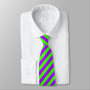 Corbata Verde Psicodélico Eléctrico Púrpura Y Harlequino