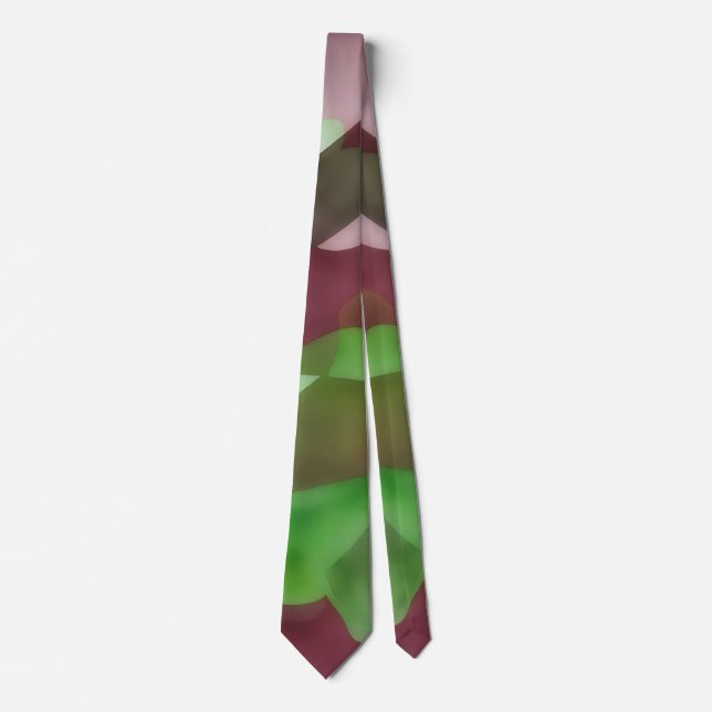 Corbata Verde Púrpura Artística y Fría (Anverso)