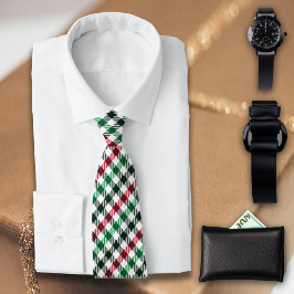 Corbata Verde Rojo Plaids Gingham Para Él