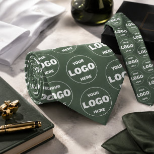 Corbata Verde Sage con Logo Personalizado - Profes