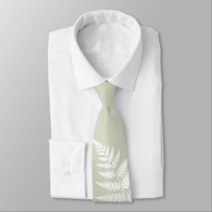 Corbata Verde Salvia Claro Helecho Blanco Boda Simplemente