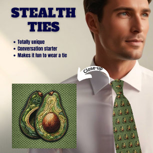 Corbata Verde Stealth Cuello Falso Bordado de Agua