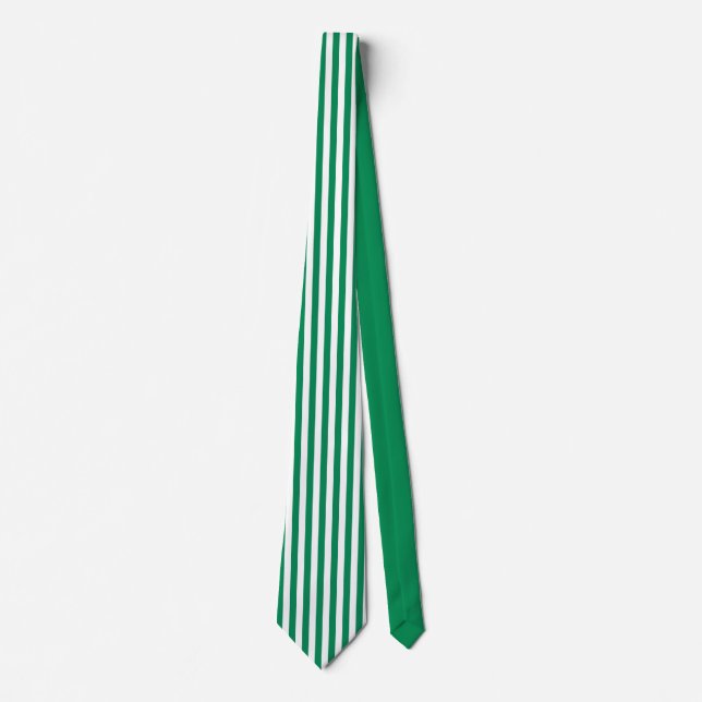 Corbata Verde y Blanca a Rayas (Anverso)