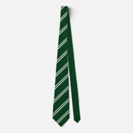 Corbata Verde y Blanca de Doble Raya