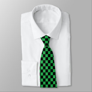 Corbata Verde y negro a cuadros