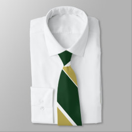 Corbata Verde y raya amplia de la universidad del oro