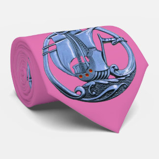 Corbata VESSEL ANTIGUO, OLAS MARÍTIMAS, Pink azul de la Ma