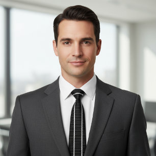 Corbata Vestido clásico de rayas blancas y negras