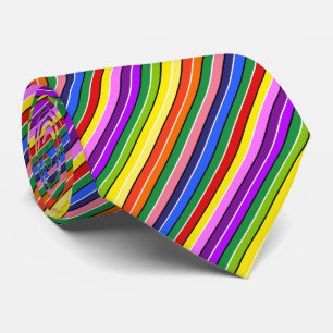 Corbata Vestido de Dopamina Colorido con Rayas de Arcoíris