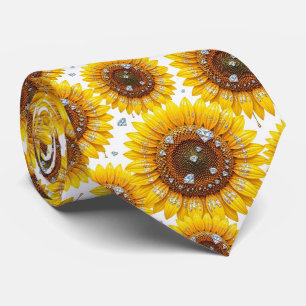 Corbata Vestir Casual Girasoles y Diamantes