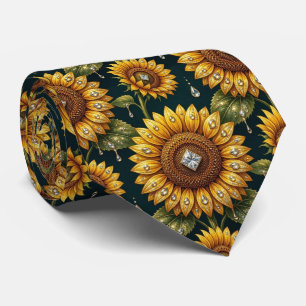 Corbata Vestir Casual Girasoles y Diamantes