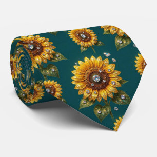 Corbata Vestir Casual   Girasoles y Diamantes