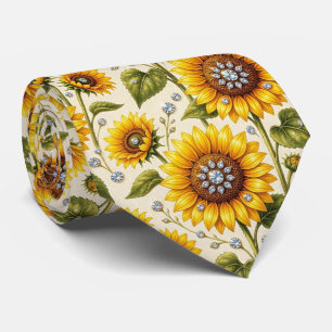 Corbata Vestir Casual Girasoles y Diamantes