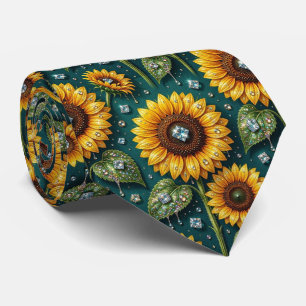 Corbata Vestir Casual   Girasoles y Diamantes