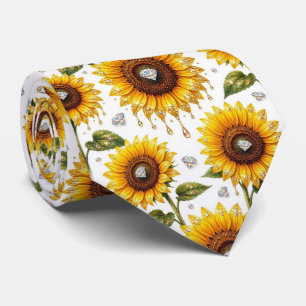 Corbata Vestir Casual Girasoles y Diamantes